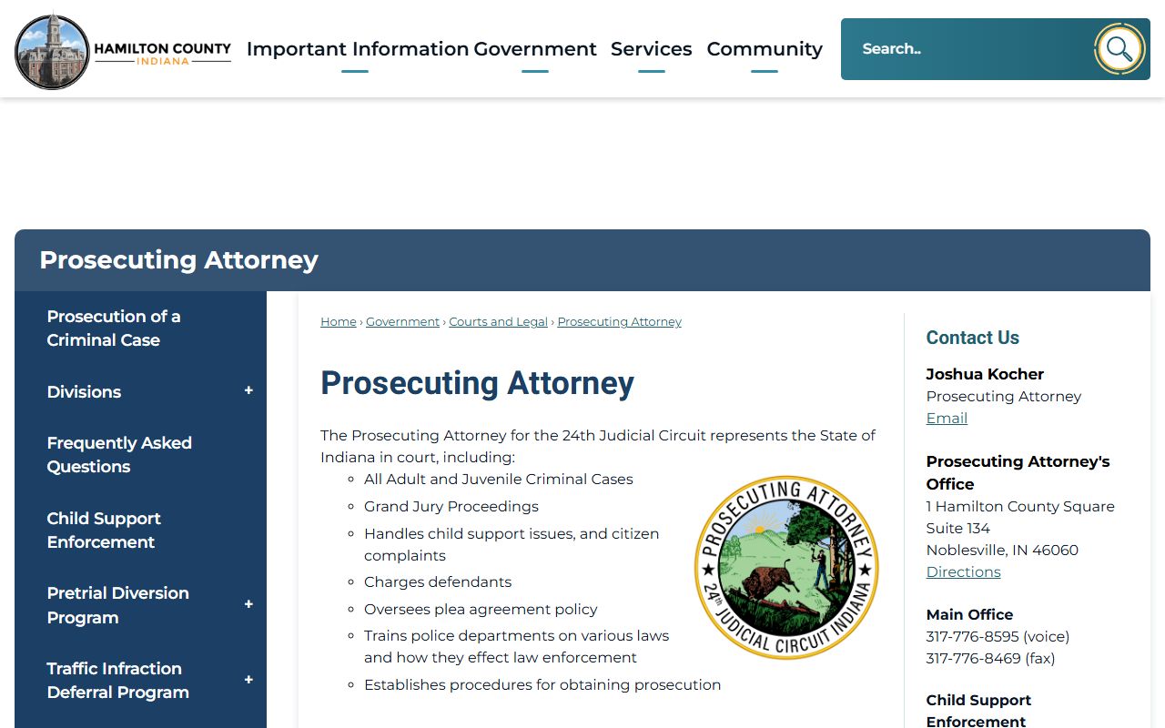 Hamilton County court records after arrest prosecuting attorney page and charging role