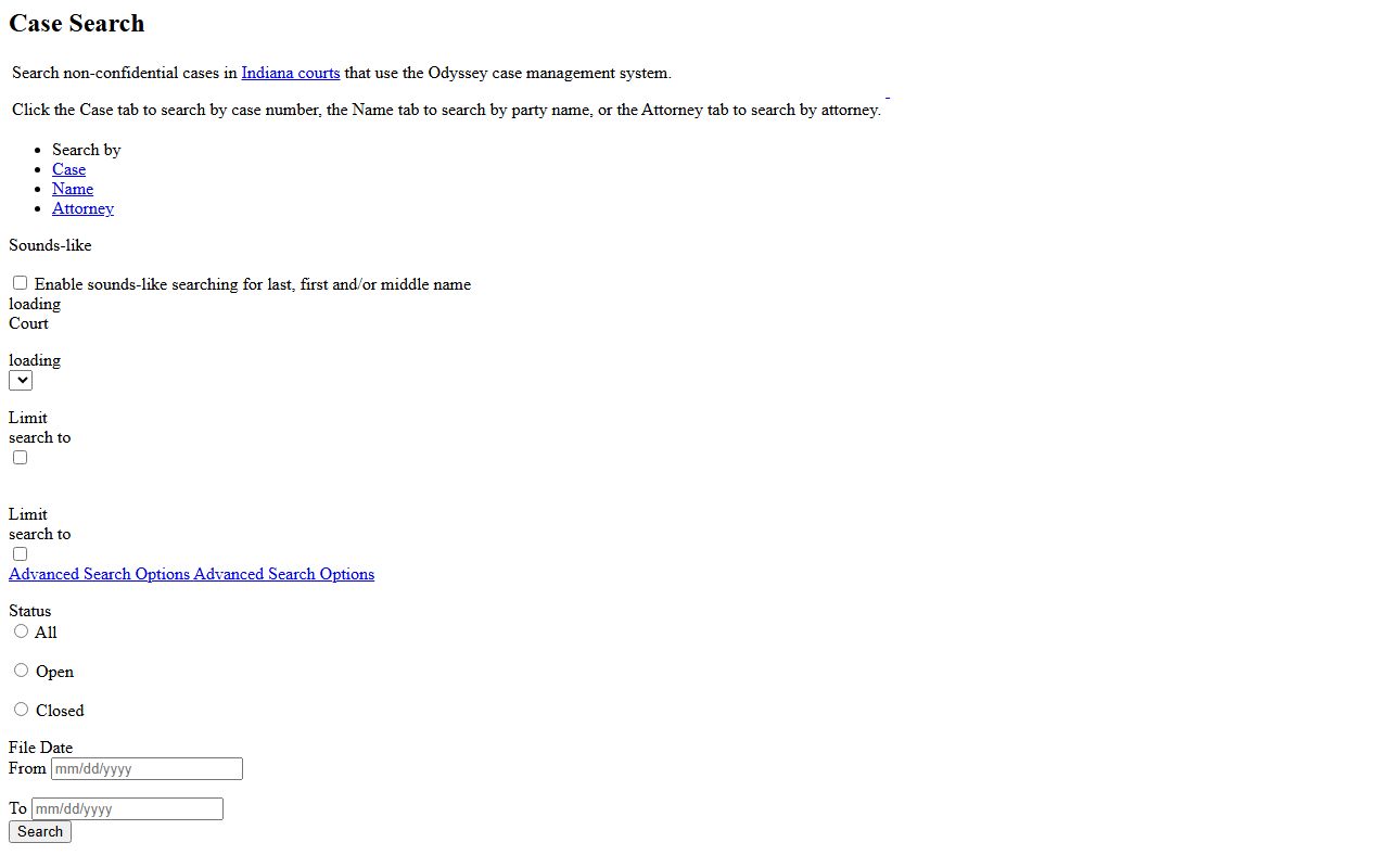 Hamilton County court records after arrest MyCase search fields and filters